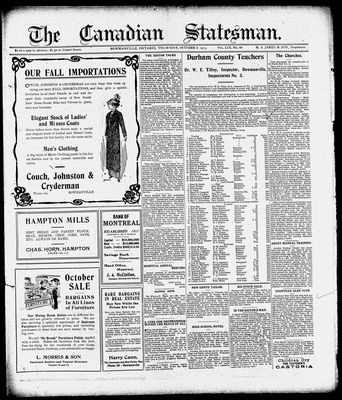 Canadian Statesman (Bowmanville, ON), 2 Oct 1913