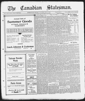 Canadian Statesman (Bowmanville, ON), 30 Jul 1914