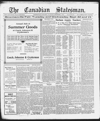 Canadian Statesman (Bowmanville, ON), 3 Sep 1914