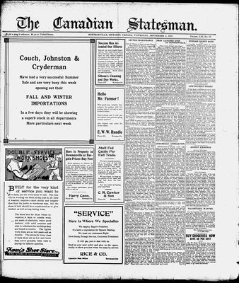 Canadian Statesman (Bowmanville, ON), 9 Sep 1915