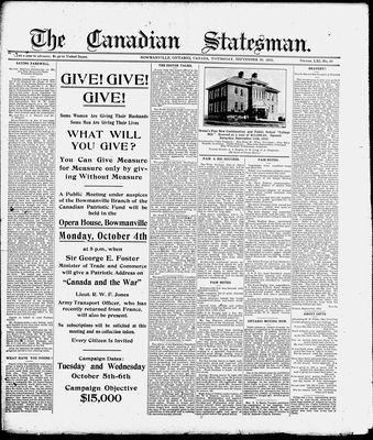 Canadian Statesman (Bowmanville, ON), 30 Sep 1915