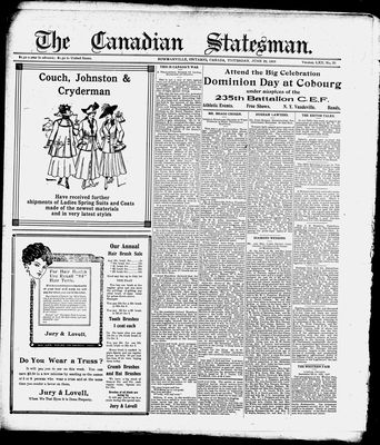 Canadian Statesman (Bowmanville, ON), 22 Jun 1916