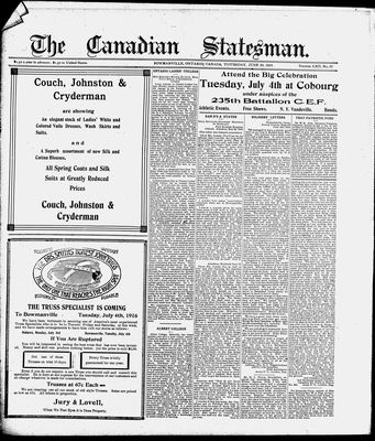 Canadian Statesman (Bowmanville, ON), 29 Jun 1916