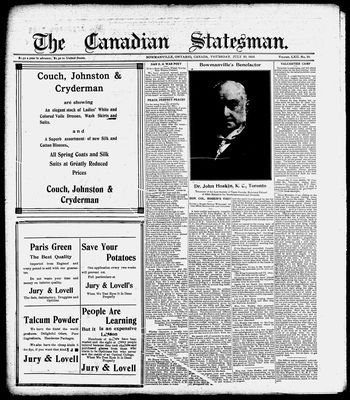 Canadian Statesman (Bowmanville, ON), 20 Jul 1916