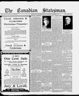 Canadian Statesman (Bowmanville, ON), 7 Dec 1916