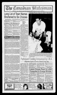 Canadian Statesman (Bowmanville, ON), 19 Aug 1992