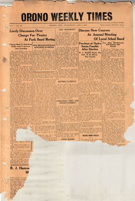 Orono Weekly Times, 6 Jan 1938