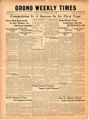 Orono Weekly Times, 11 Aug 1938