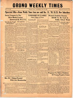 Orono Weekly Times, 27 Oct 1938