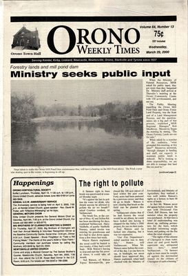 Orono Weekly Times, 29 Mar 2000