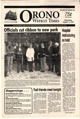 Orono Weekly Times, 11 Oct 2000