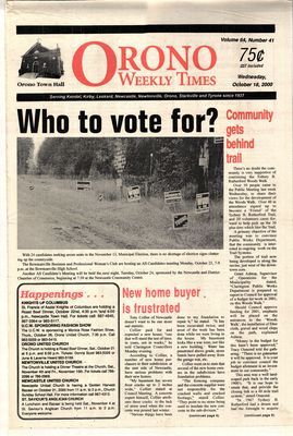 Orono Weekly Times, 18 Oct 2000