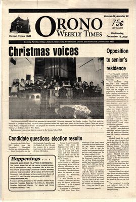 Orono Weekly Times, 13 Dec 2000