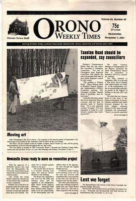 Orono Weekly Times, 7 Nov 2001