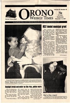 Orono Weekly Times, 12 Dec 2001