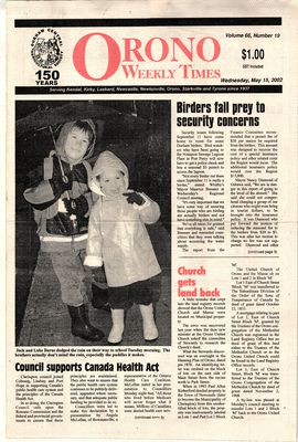 Orono Weekly Times, 15 May 2002