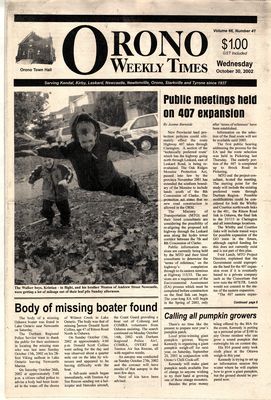 Orono Weekly Times, 30 Oct 2002