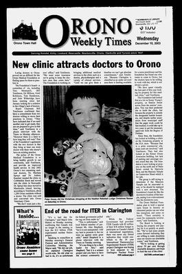 Orono Weekly Times, 10 Dec 2003