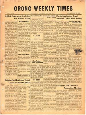 Orono Weekly Times, 23 Nov 1950