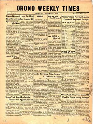 Orono Weekly Times, 12 Aug 1954