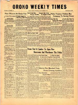 Orono Weekly Times, 25 Sep 1958