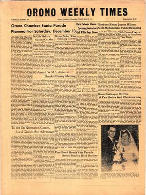 Orono Weekly Times, 13 Nov 1958