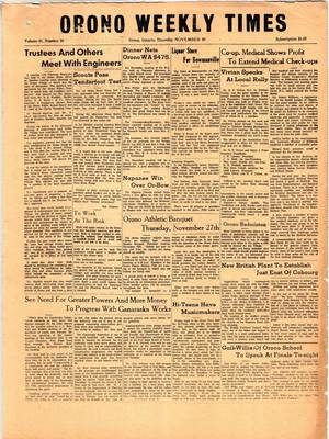 Orono Weekly Times, 20 Nov 1958