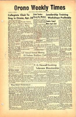 Orono Weekly Times, 18 Apr 1963