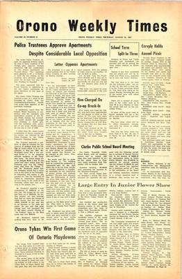 Orono Weekly Times, 31 Aug 1967