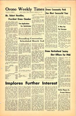 Orono Weekly Times, 1 Feb 1968