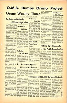 Orono Weekly Times, 25 Apr 1968