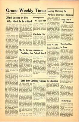 Orono Weekly Times, 14 Nov 1968