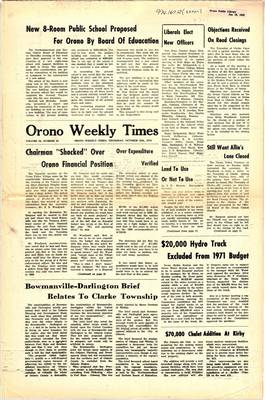 Orono Weekly Times, 29 Oct 1970