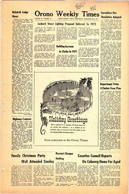 Orono Weekly Times, 22 Dec 1971