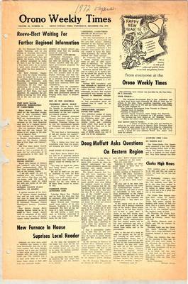 Orono Weekly Times, 27 Dec 1972