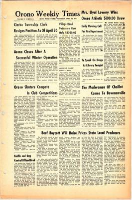 Orono Weekly Times, 4 Apr 1973