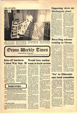 Orono Weekly Times, 25 Sep 1985