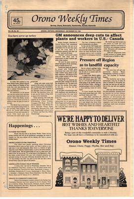 Orono Weekly Times, 23 Dec 1991