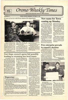 Orono Weekly Times, 21 Oct 1992