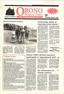 Orono Weekly Times, 1 Oct 1997