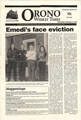 Orono Weekly Times, 8 Dec 1999