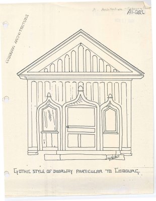 Drawing of Gothic style of doorway