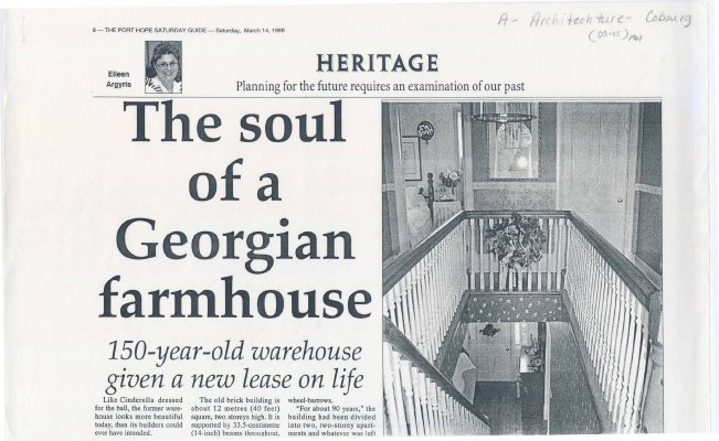 Article regarding the old warehouse for cottons and woollens on Tremaine St.