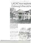 Article regarding 1980 Cobourg House Tour.