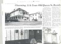 Article regarding Queen Street residence owned by the Pepper family