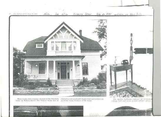 Article regarding Flindall home on Waldon St.