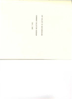 Booklet regarding the Permanent collection for 1961-1985