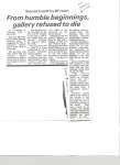 Article regarding the history of the Art Gallery.