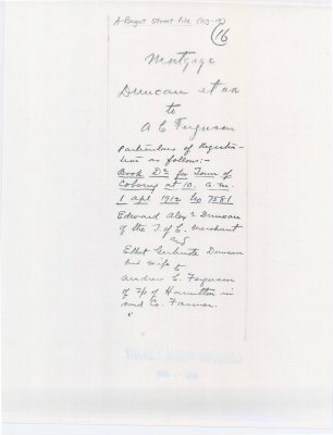 Handwritten note on the back of a Bank of Toronto receipt