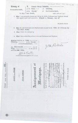 Assignment of Mortgage between Edward A. Duncan to Rusco Sargent.